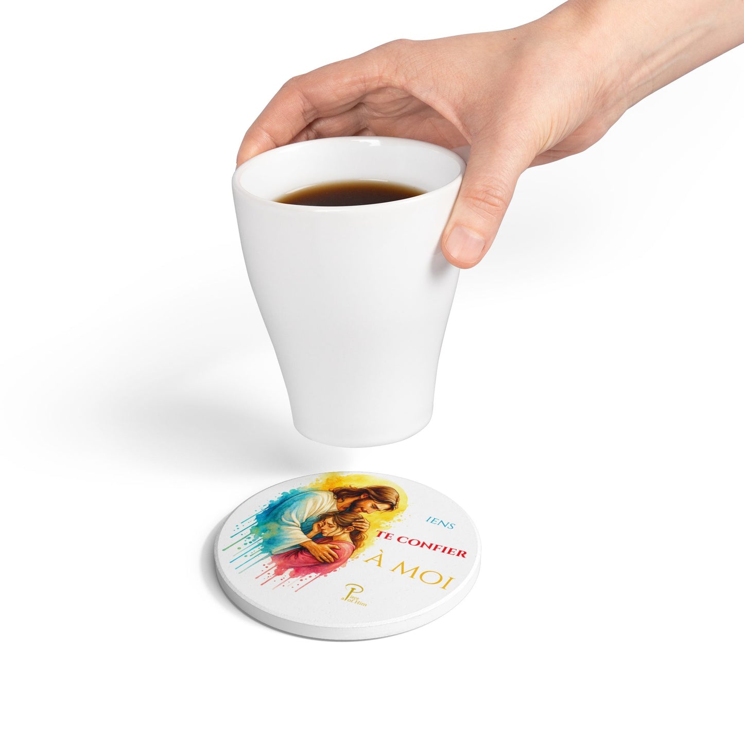 Viens te confier à moi - Ceramic Coaster