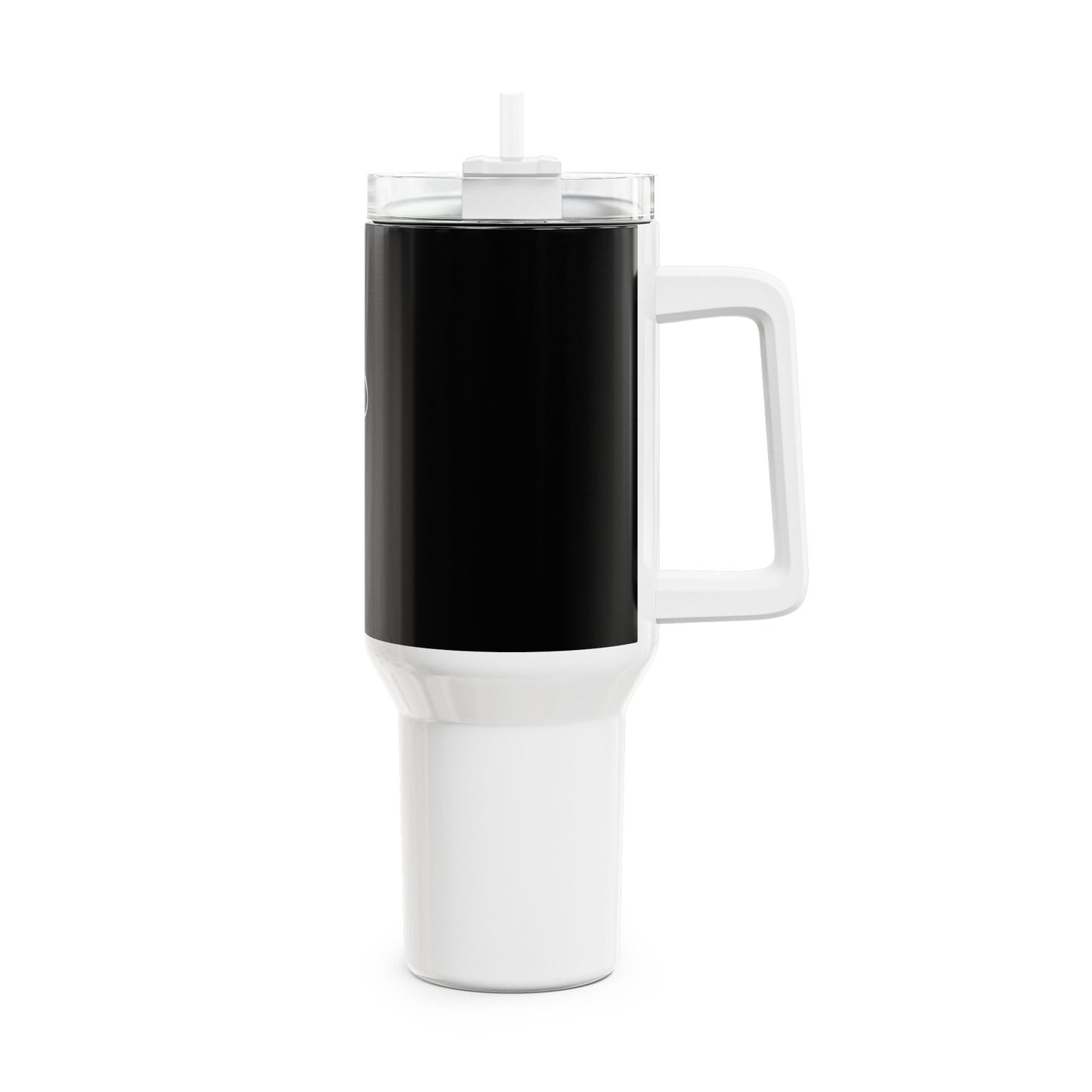 Stylish 40oz Tumbler with Straw - black & white