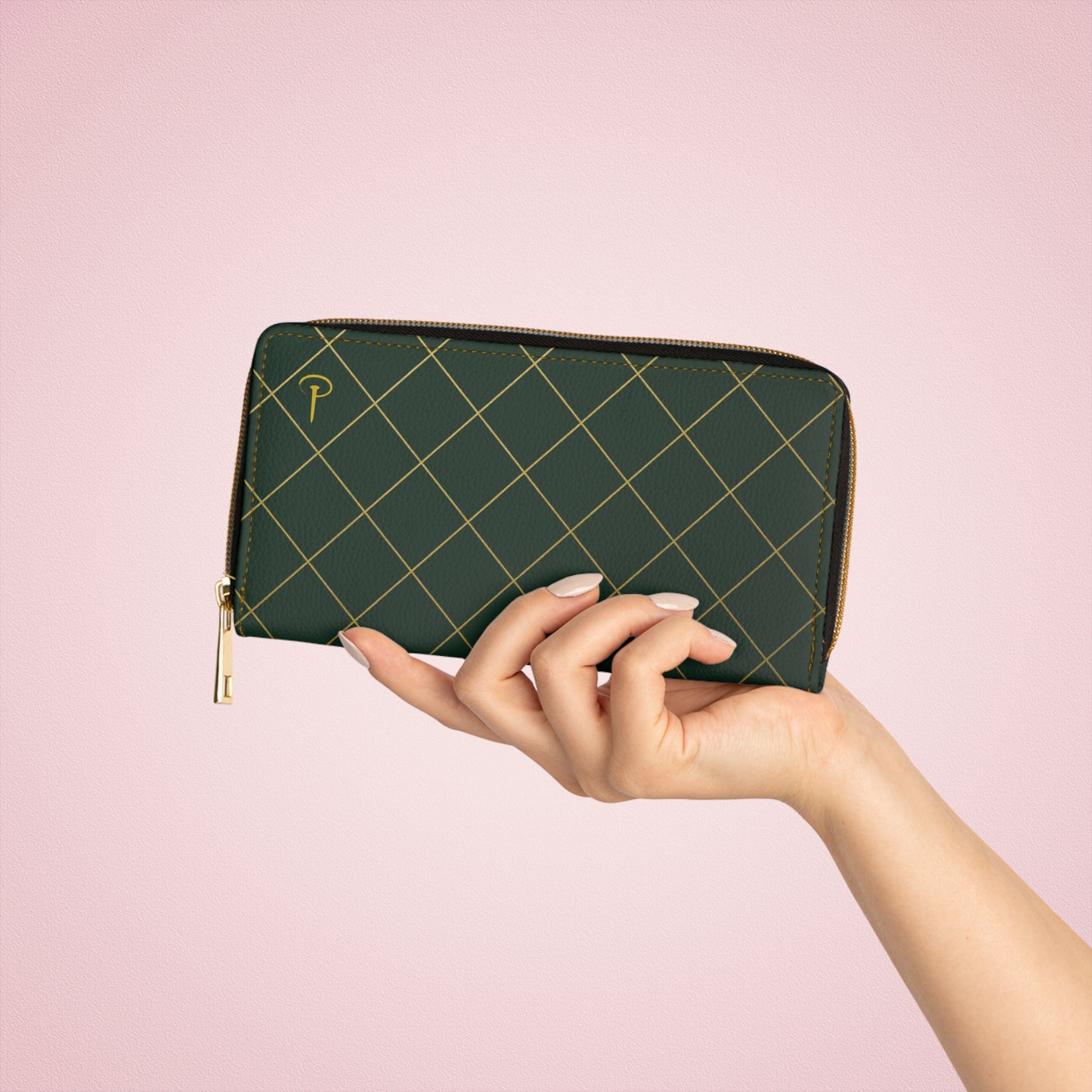 a Piece of Him Chic Zipper Wallet - emeralde green