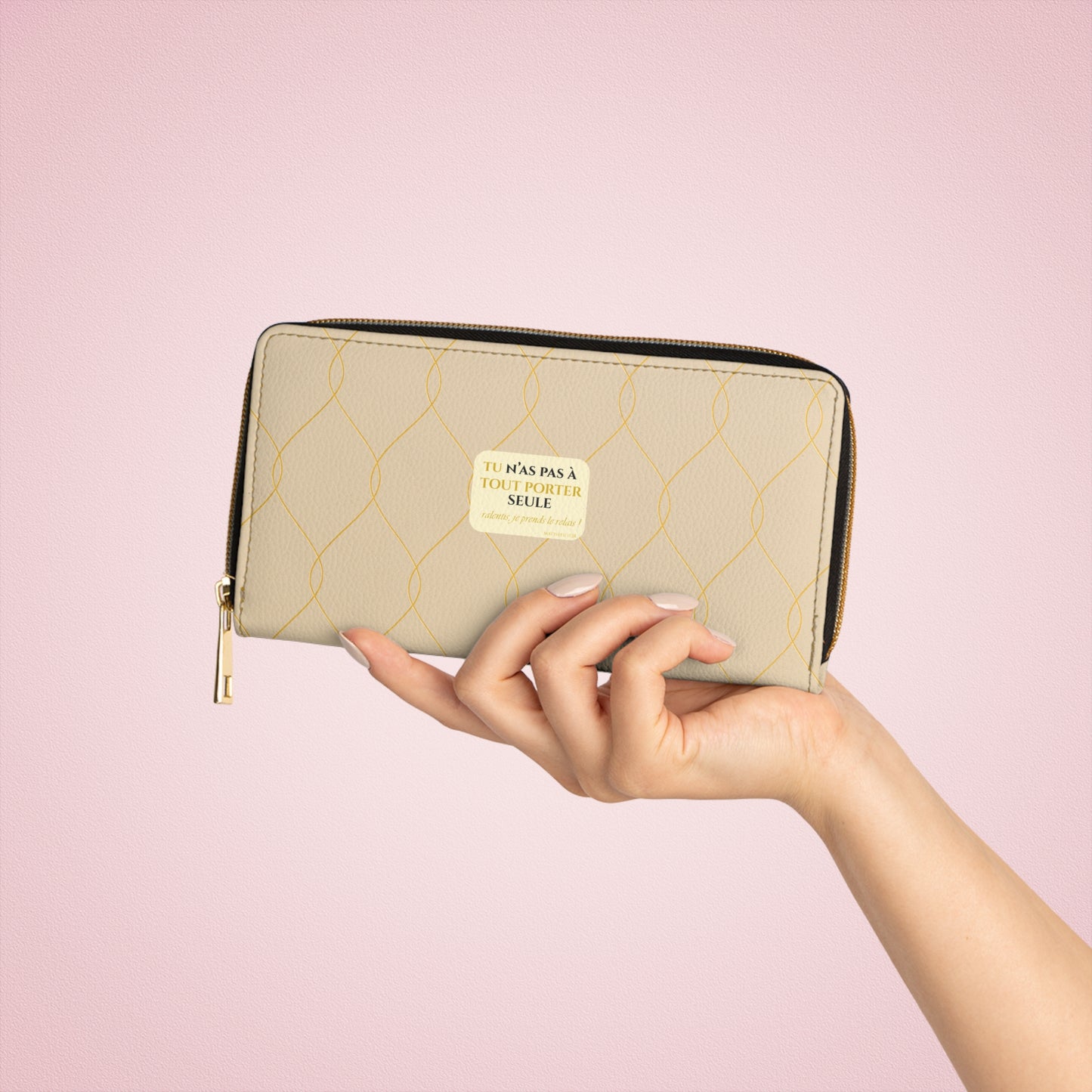 Tu n'as pas à tout porter seule - Chic Zipper Wallet -beige
