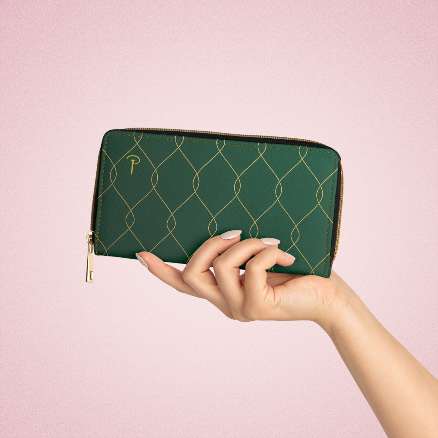 a Piece of Him - Chic zipper wallet emerald green