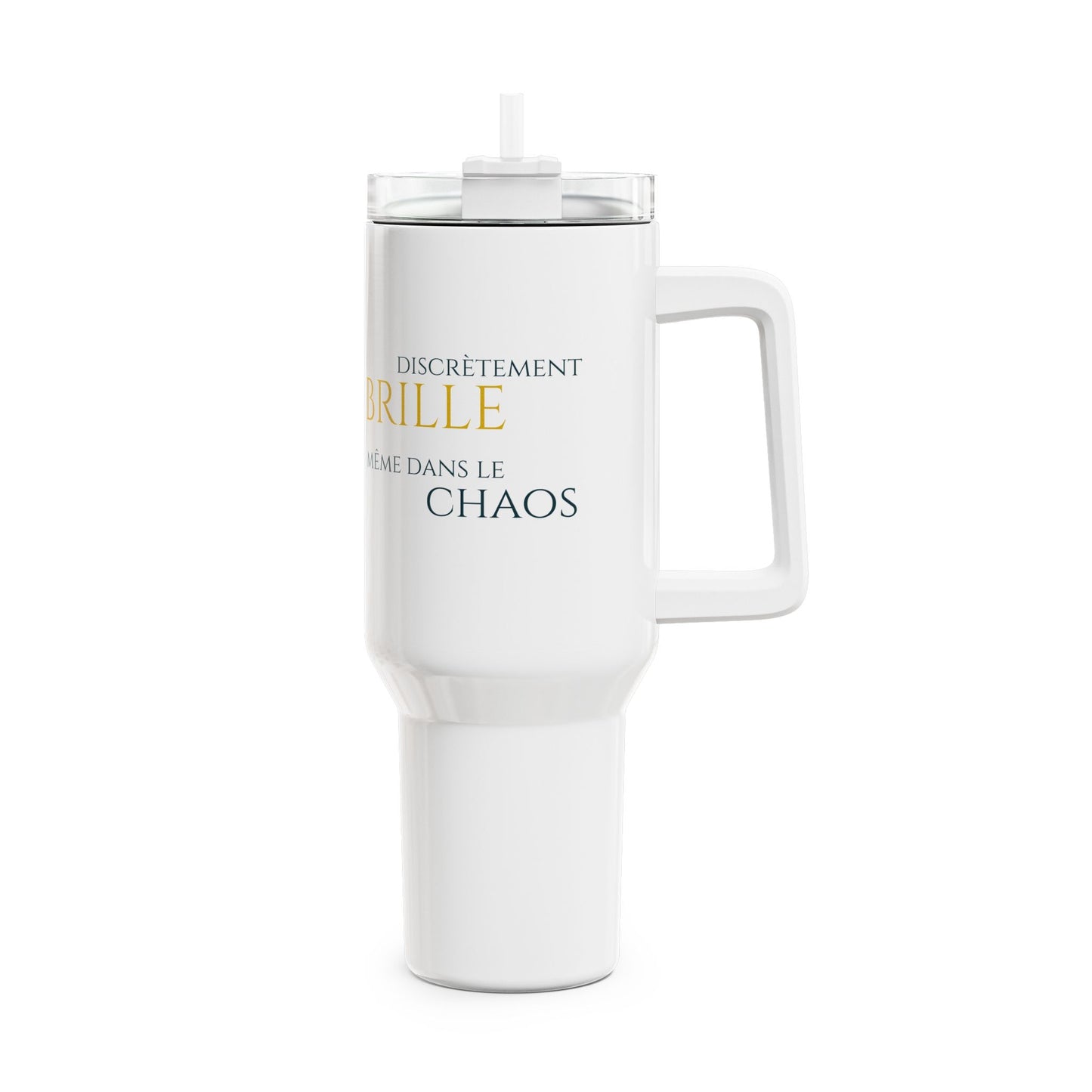 Brille discrètement - 40oz Tumbler with Straw - white