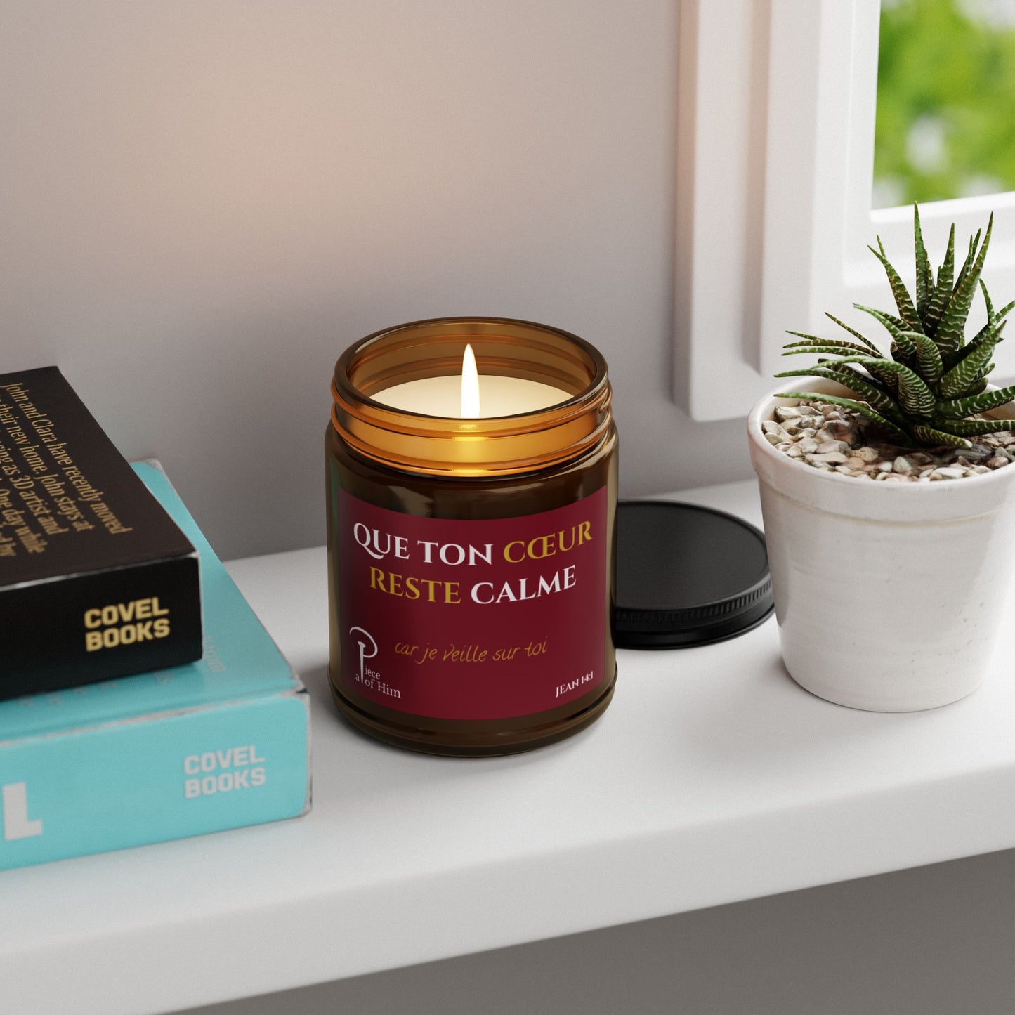 Que ton cœur reste calme - Scented Soy Candle-burgundy