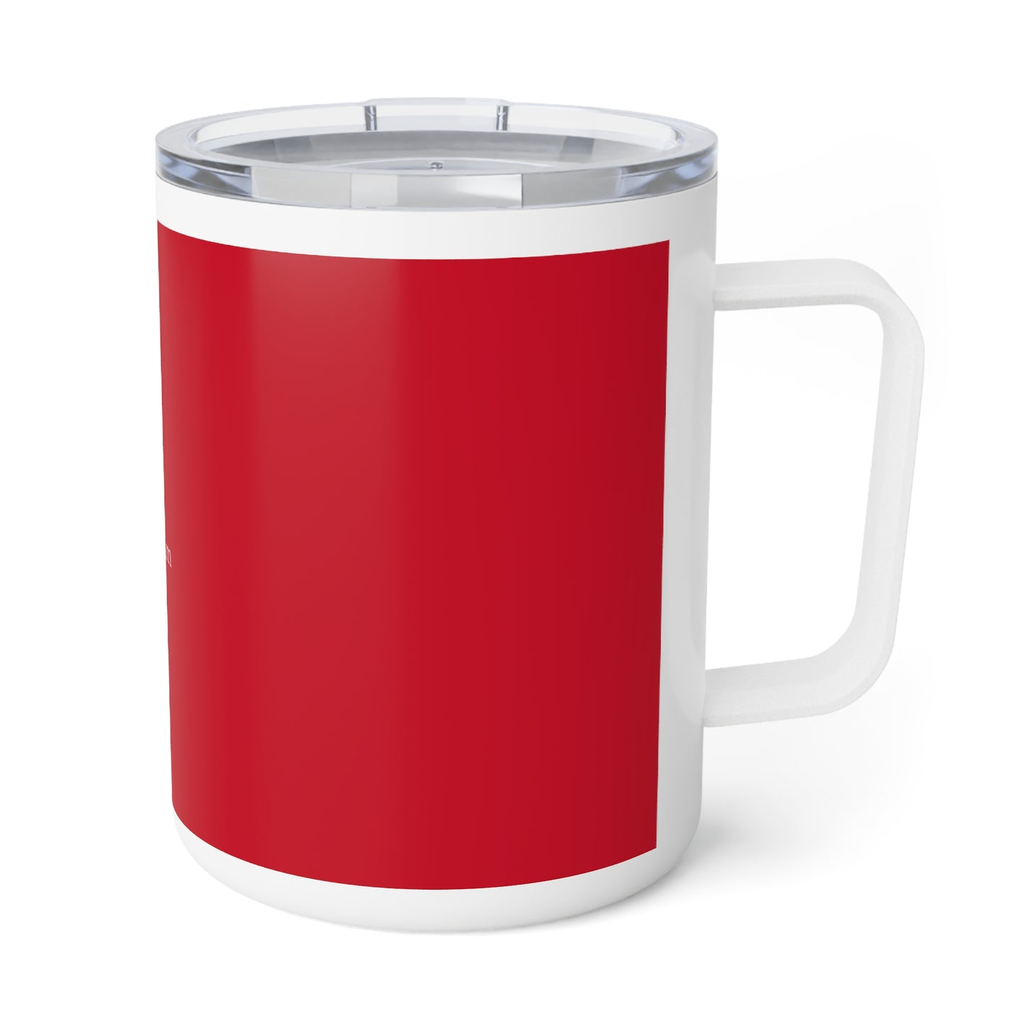 Insulated Coffee Mug with our logo- dark red