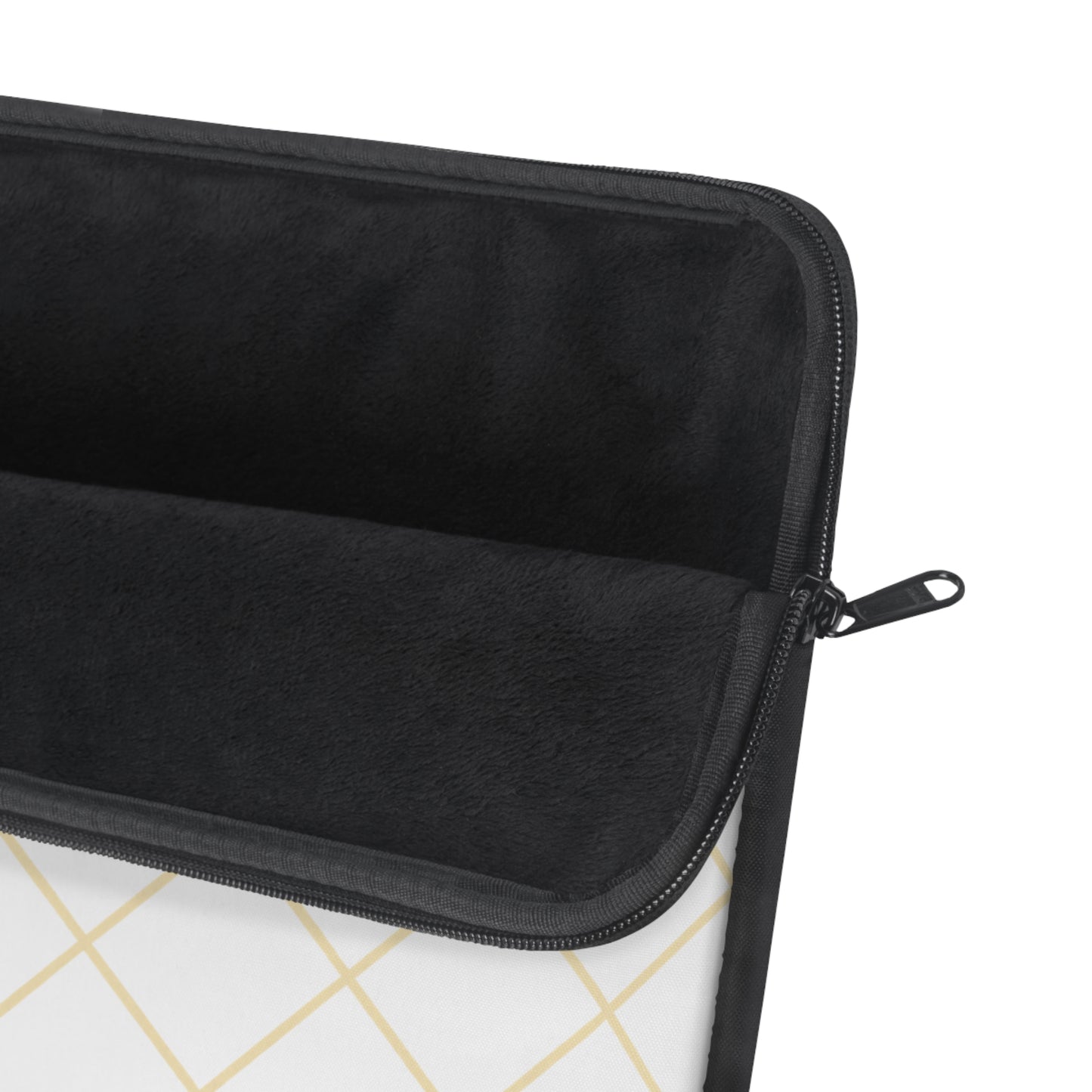 Elegant Black and Gold Laptop Sleeve - white & golden logo