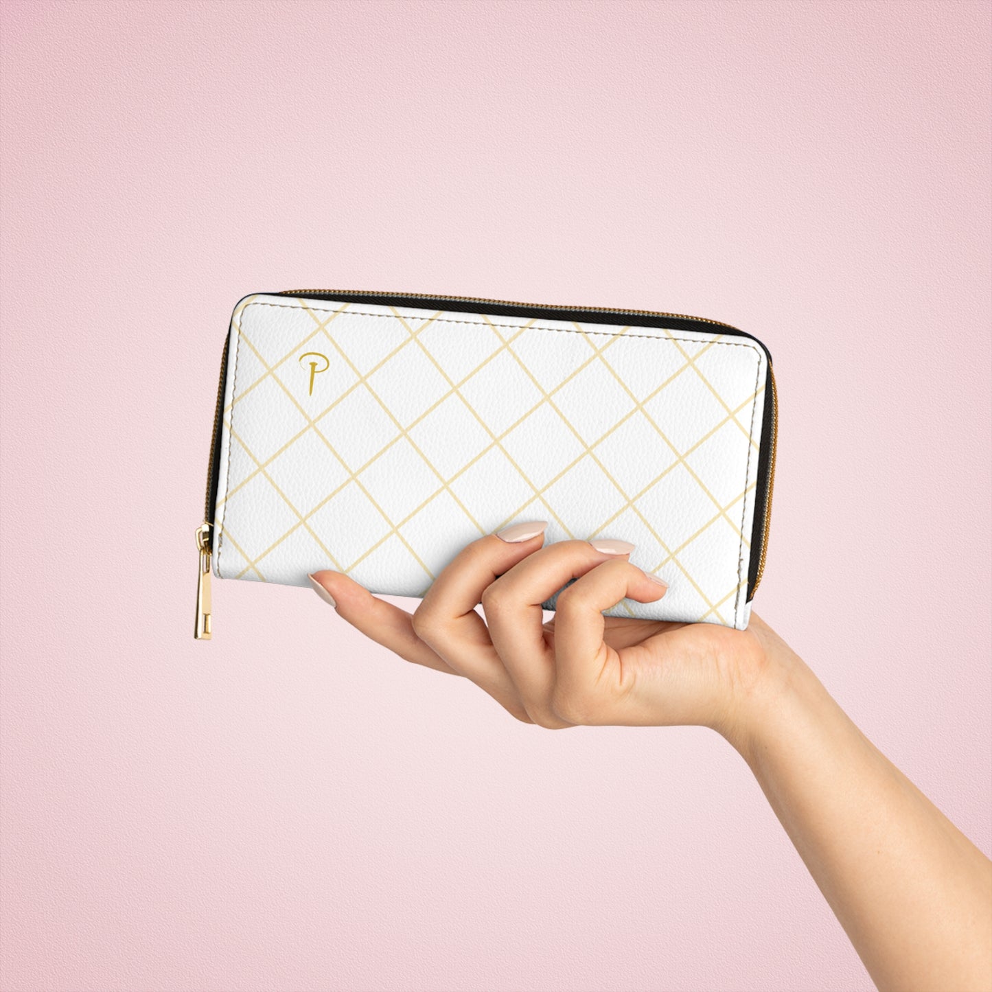 Chic Zipper Wallet with our logo - white