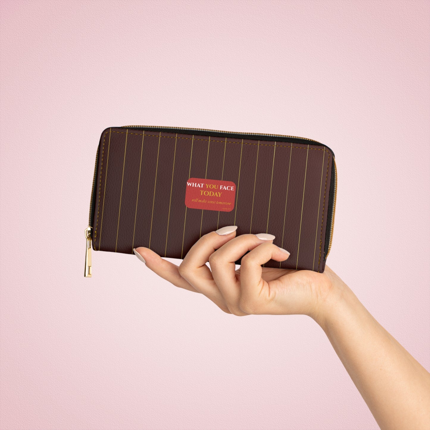 What you face today - Chic Zipper Wallet -burgundy