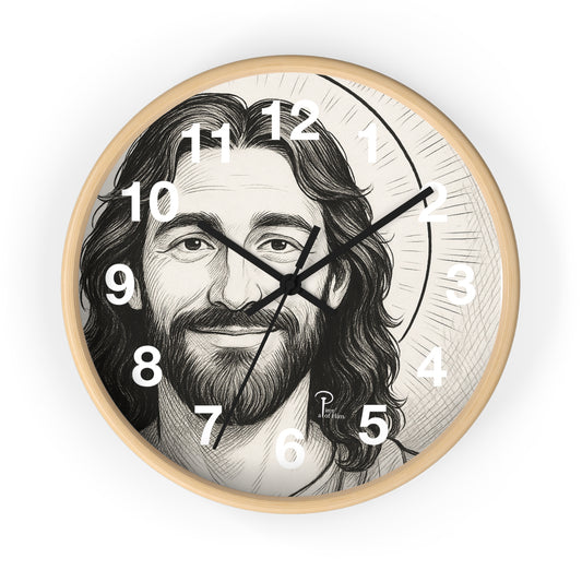 Smiling Jesus Wall Clock - Faithful Decor for Home or Office