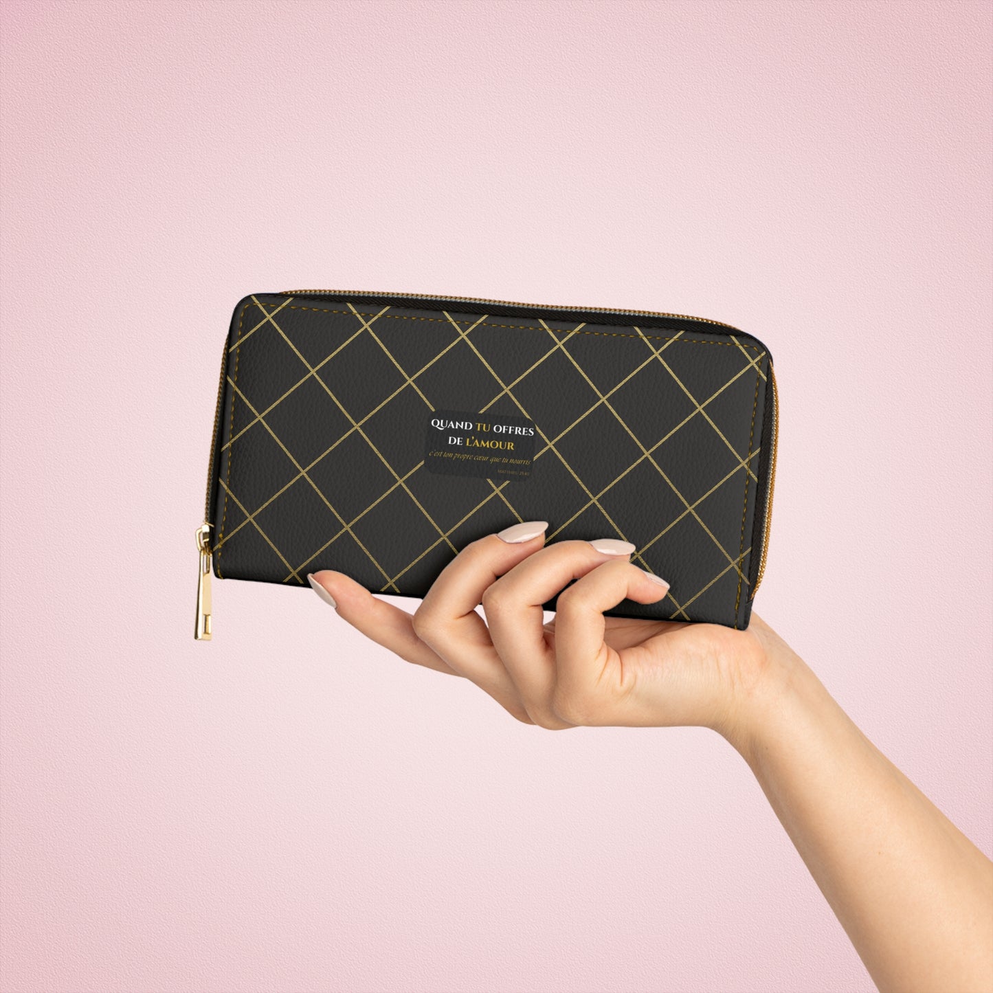Quand tu offres de l’amour-Chic Zipper Wallet - black