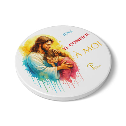 Viens te confier à moi - Ceramic Coaster