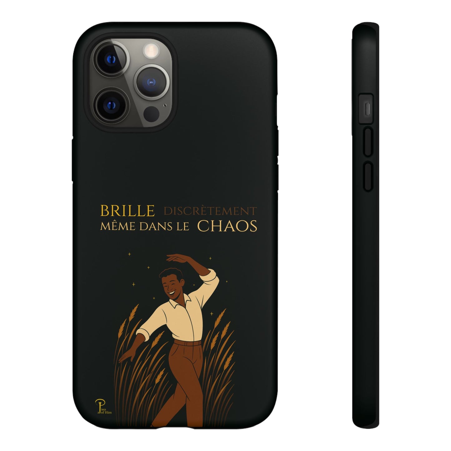 Brille discrètement - Chic Phone Case with a man dancing - black