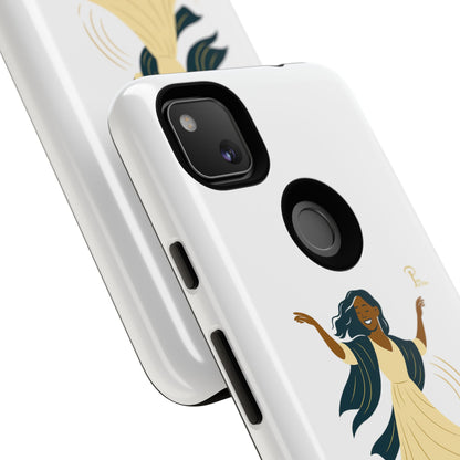 Brille discrètement - Chic Phone Case with a woman dancing - white