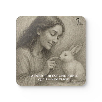 La Douceur Est Une Force - Artistic Cork Coaster Set
