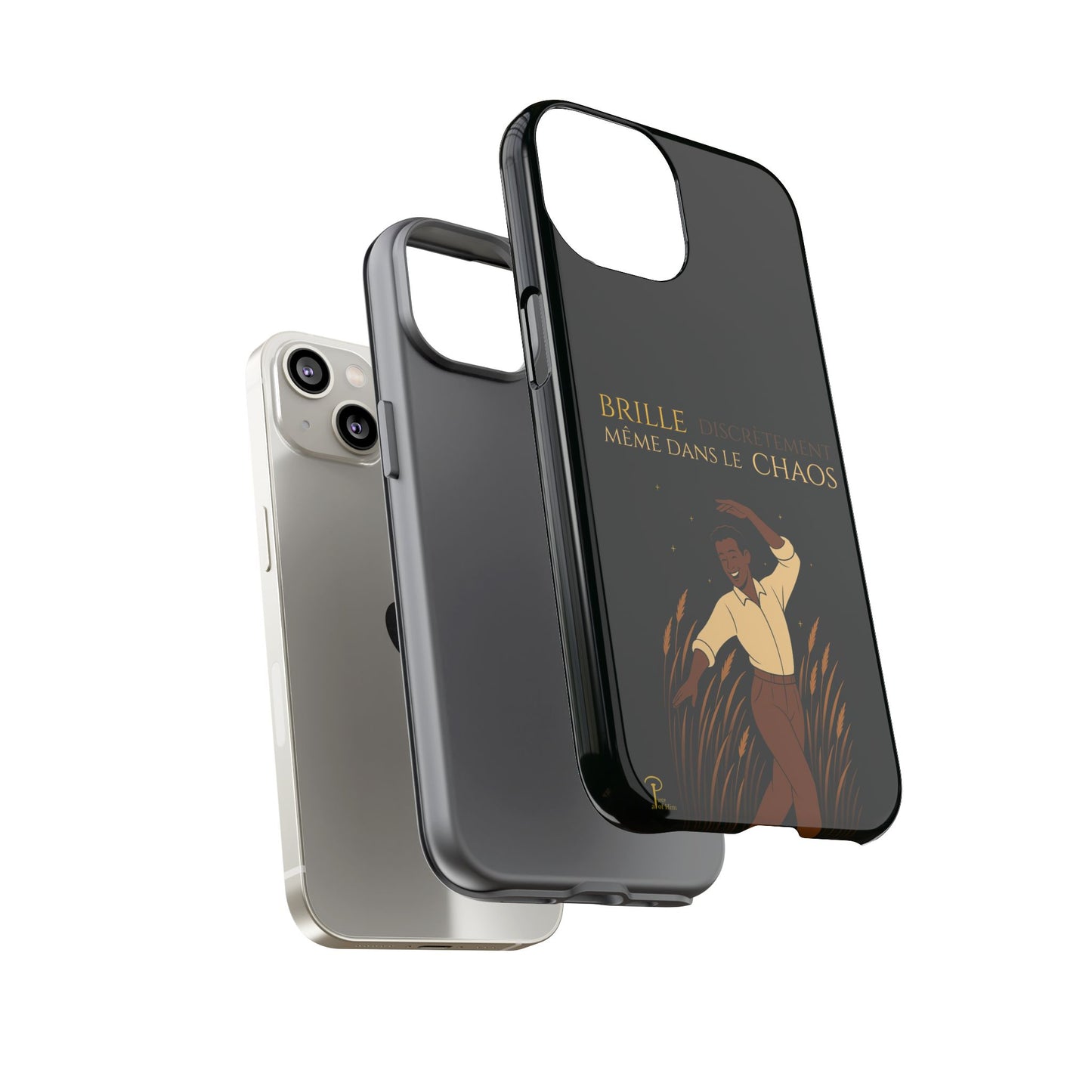 Brille discrètement - Chic Phone Case with a man dancing - black