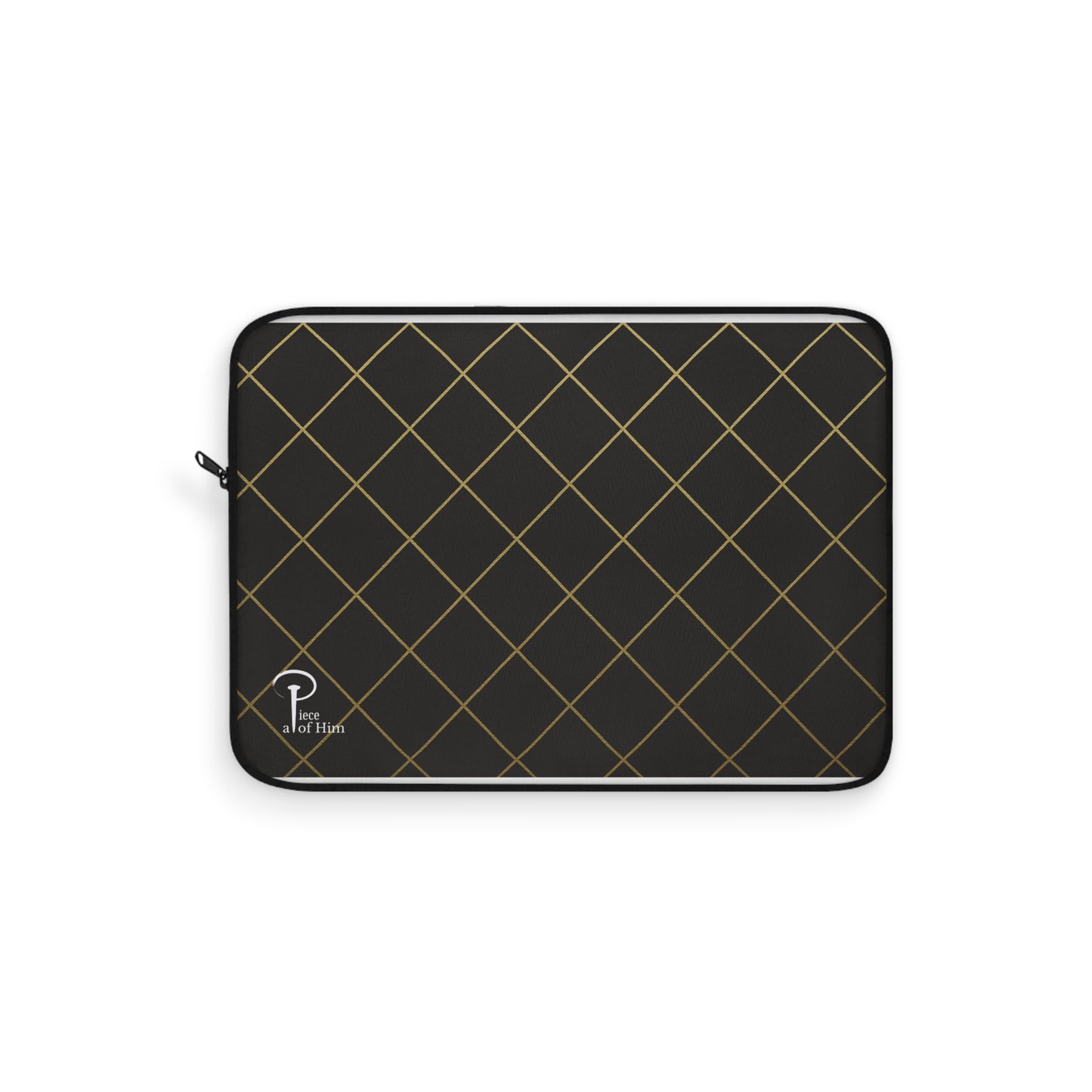 Elegant Black and Gold Laptop Sleeve - black