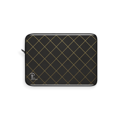 Elegant Black and Gold Laptop Sleeve - black