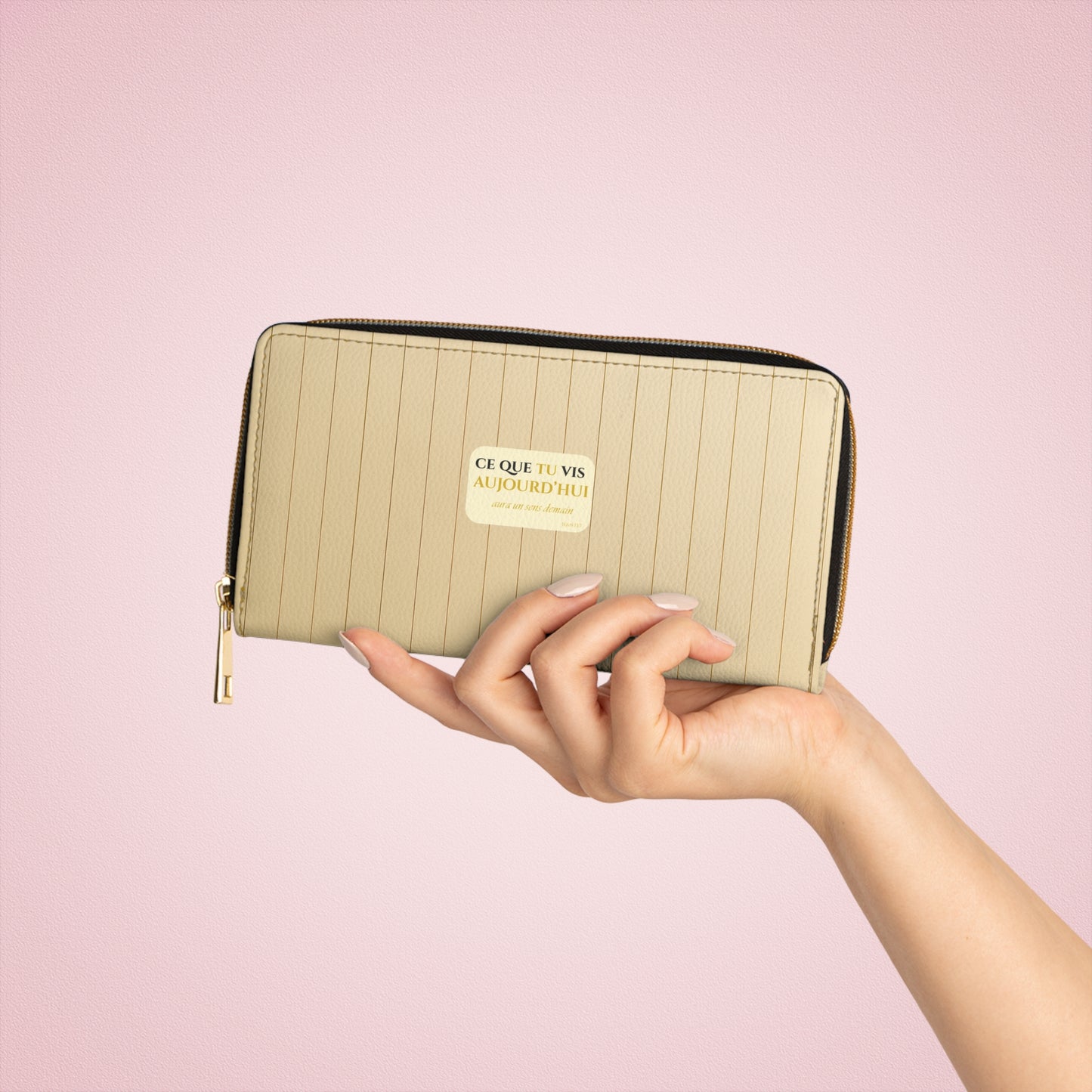 Ce que tu vis aujourd'hui - Chic Zipper Wallet -beige