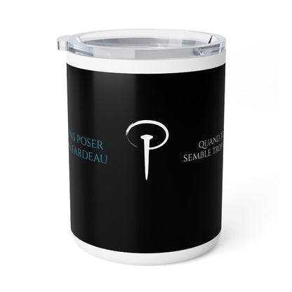 Viens poser ton fardeau - Insulated Coffee Mug - black