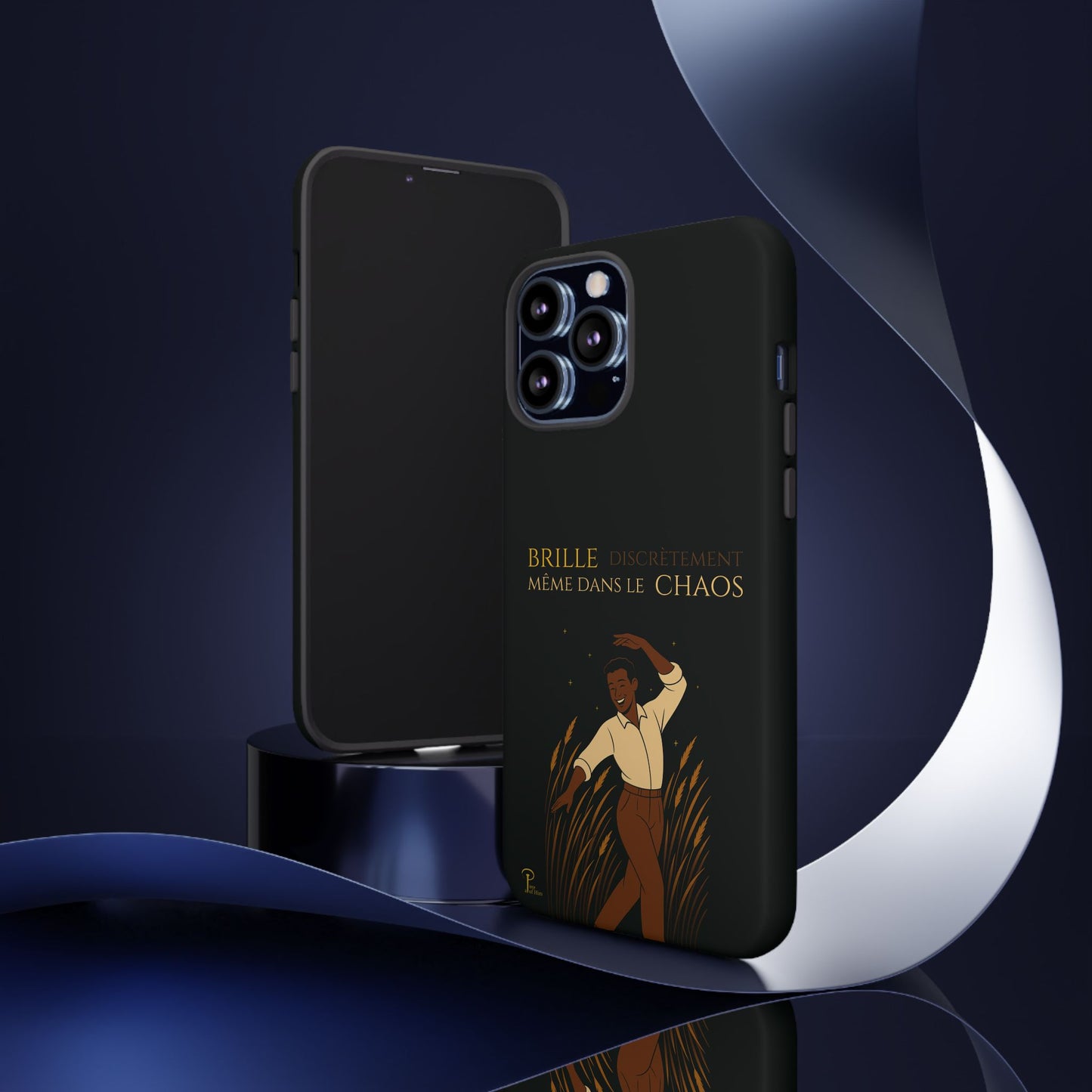 Brille discrètement - Chic Phone Case with a man dancing - black