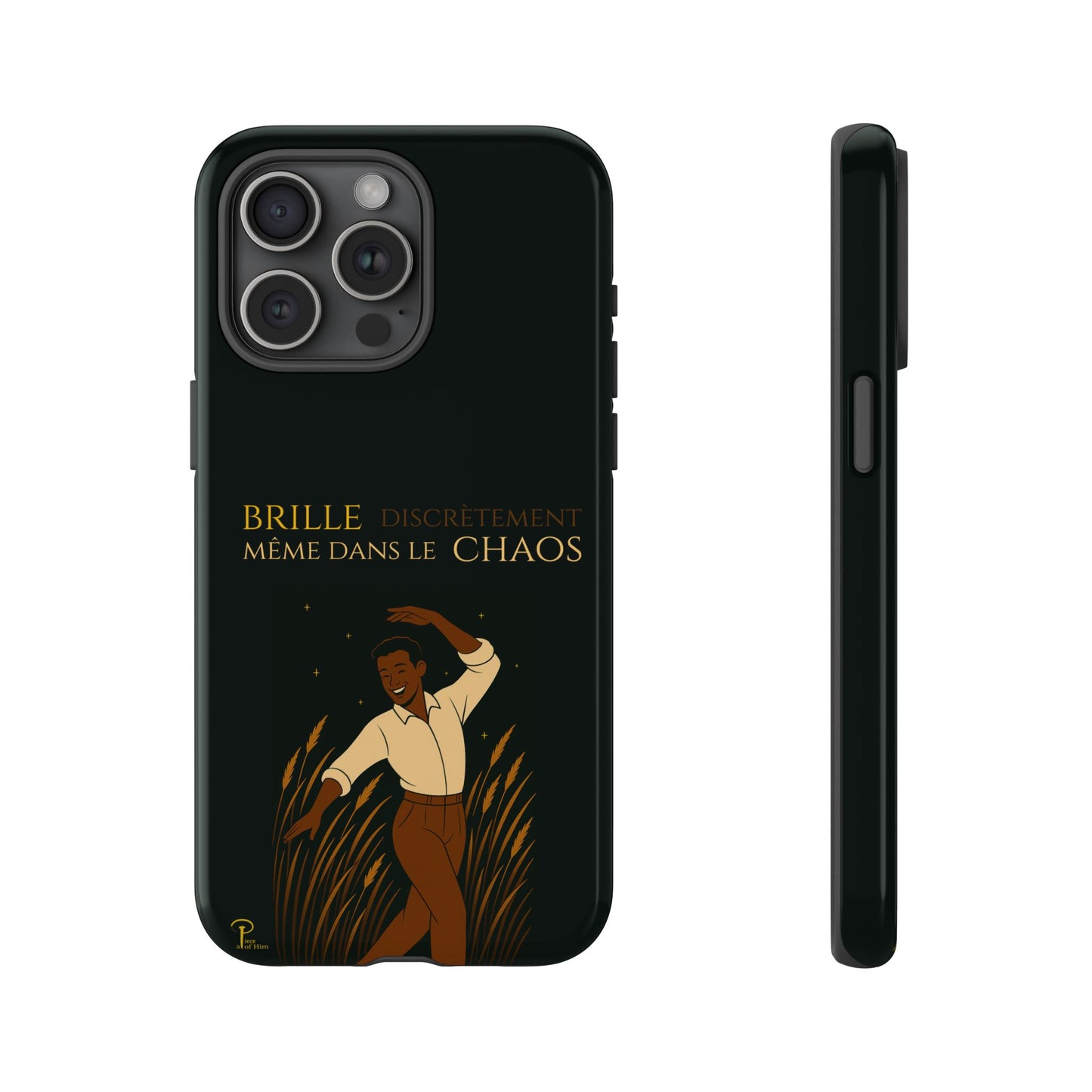 Brille discrètement - Chic Phone Case with a man dancing - black