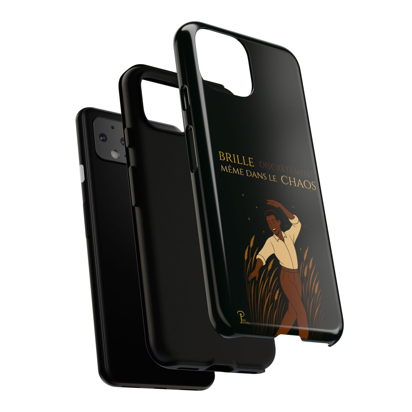 Brille discrètement - Chic Phone Case with a man dancing - black