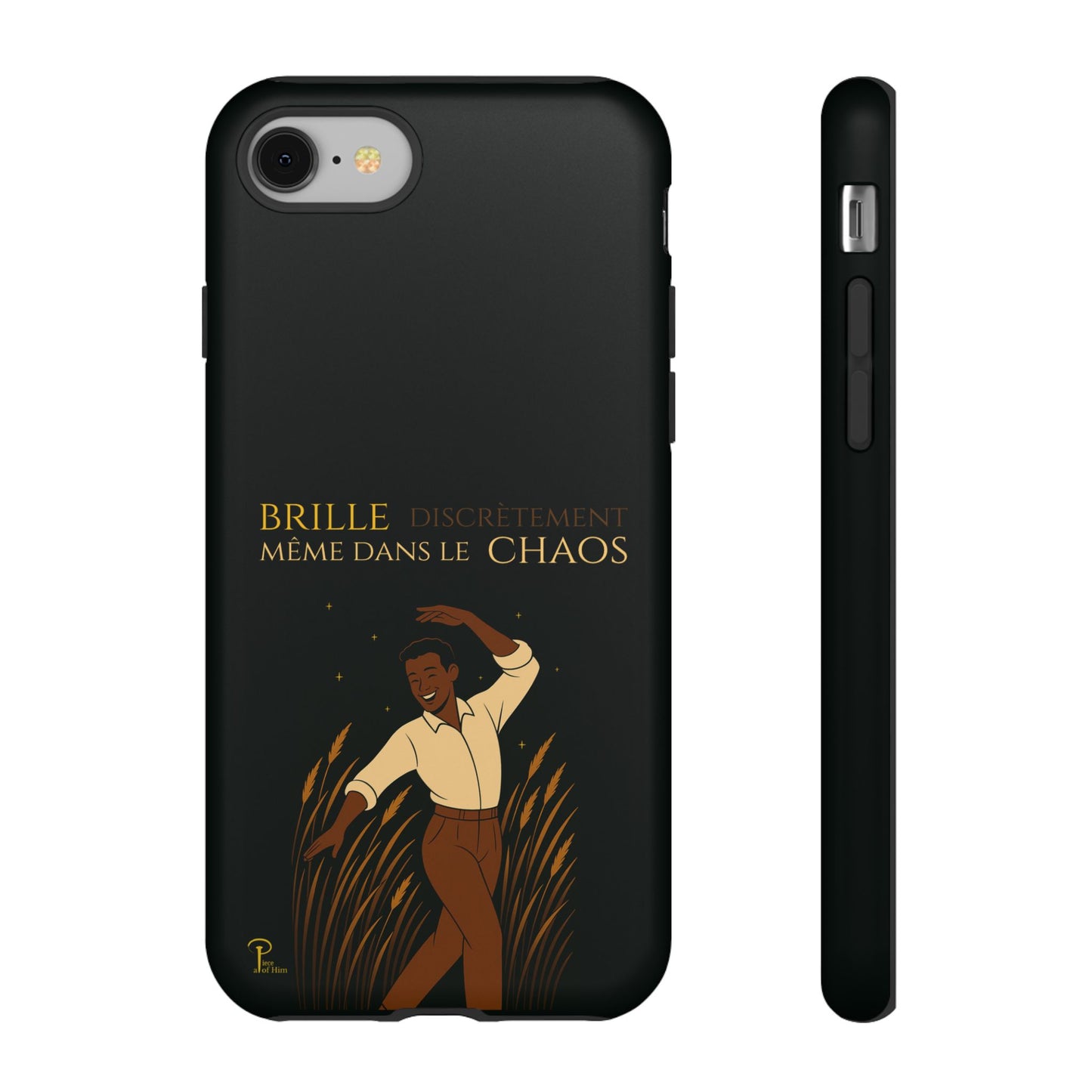 Brille discrètement - Chic Phone Case with a man dancing - black