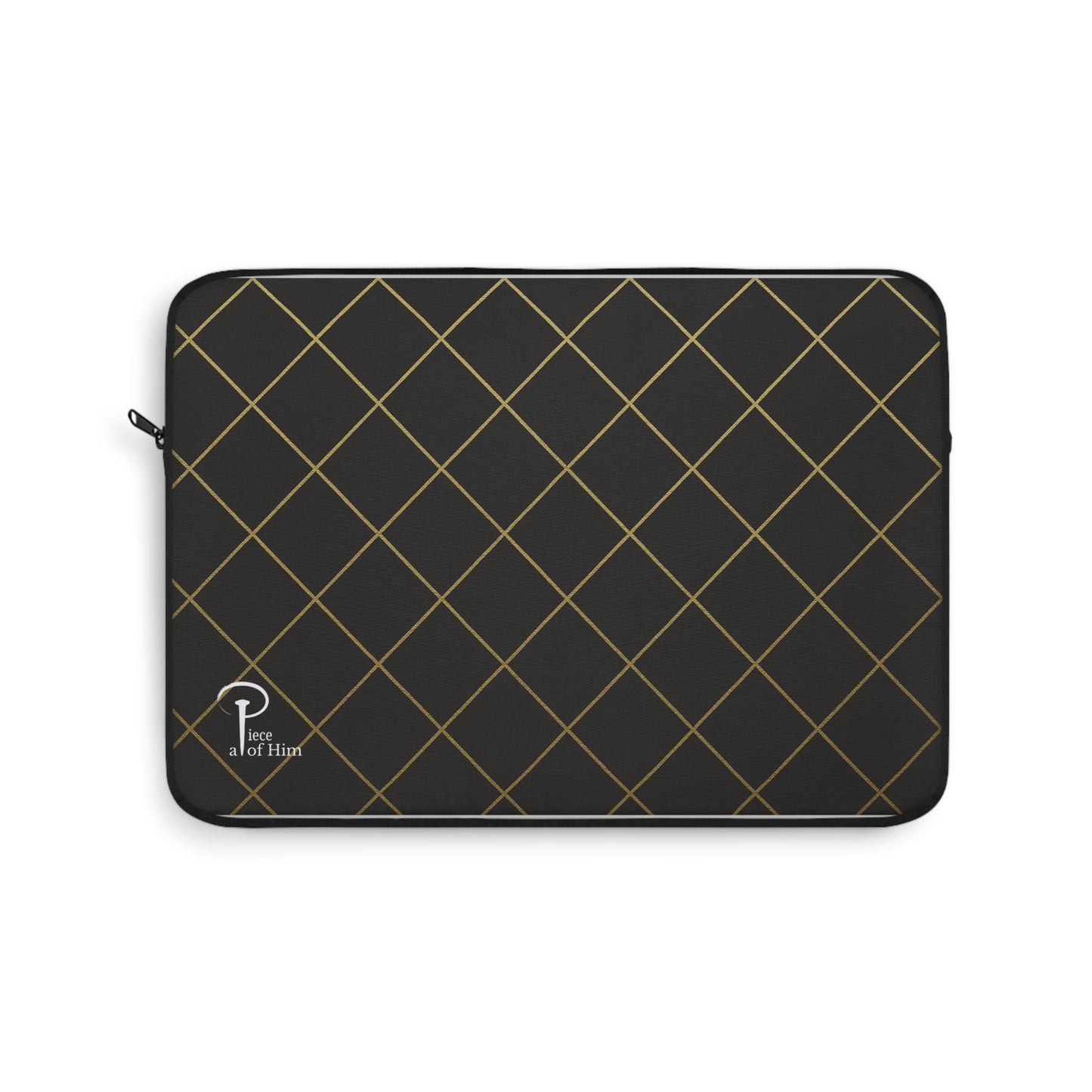 Elegant Black and Gold Laptop Sleeve - black