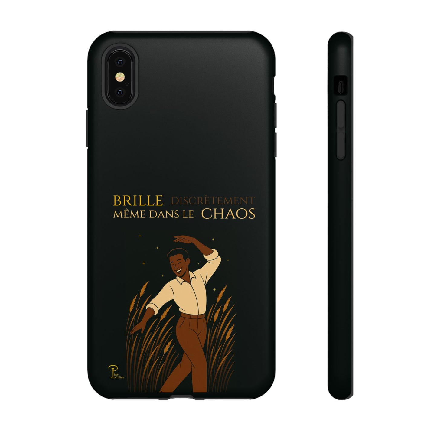 Brille discrètement - Chic Phone Case with a man dancing - black