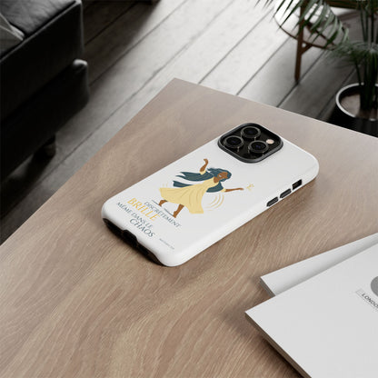 Brille discrètement - Chic Phone Case with a woman dancing - white