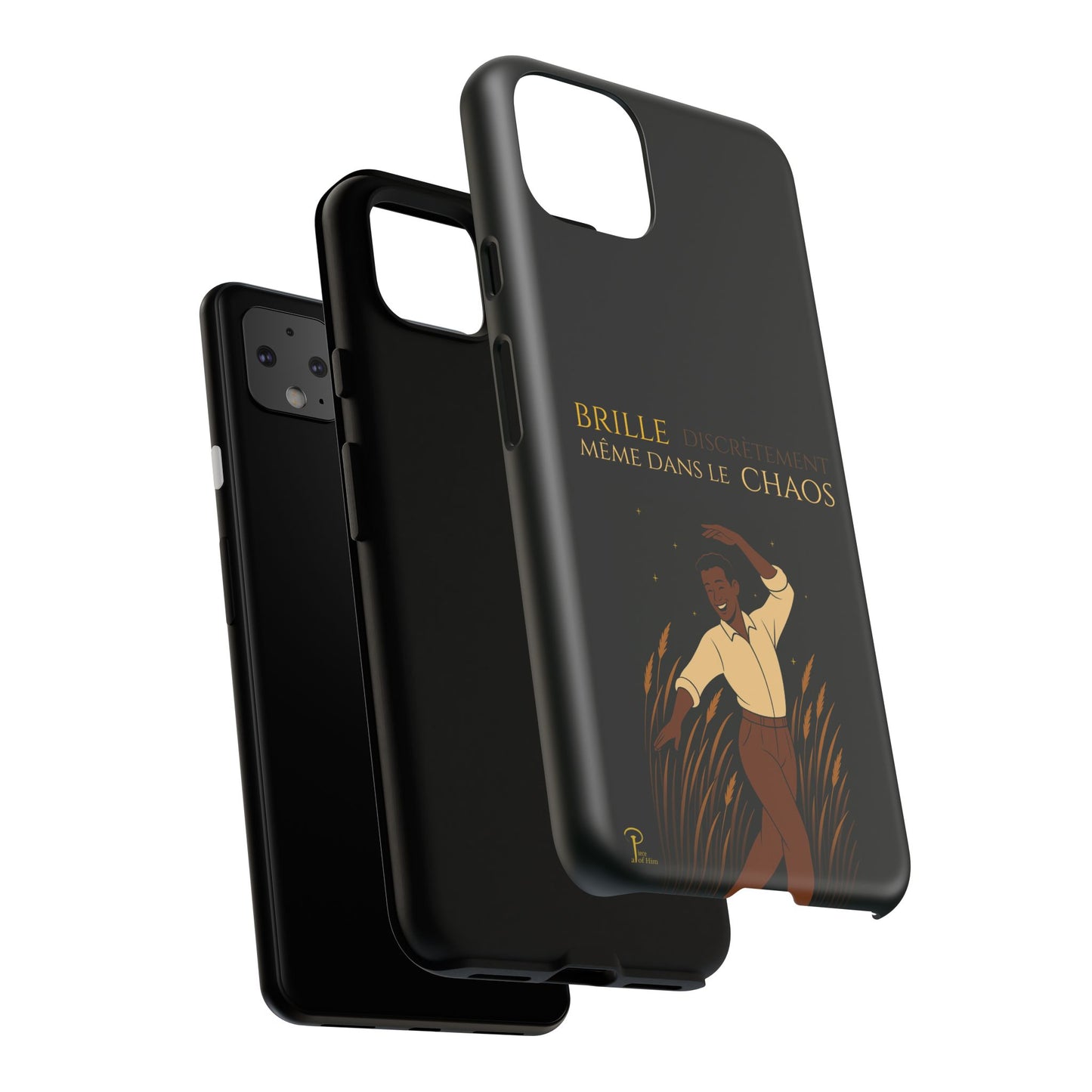 Brille discrètement - Chic Phone Case with a man dancing - black