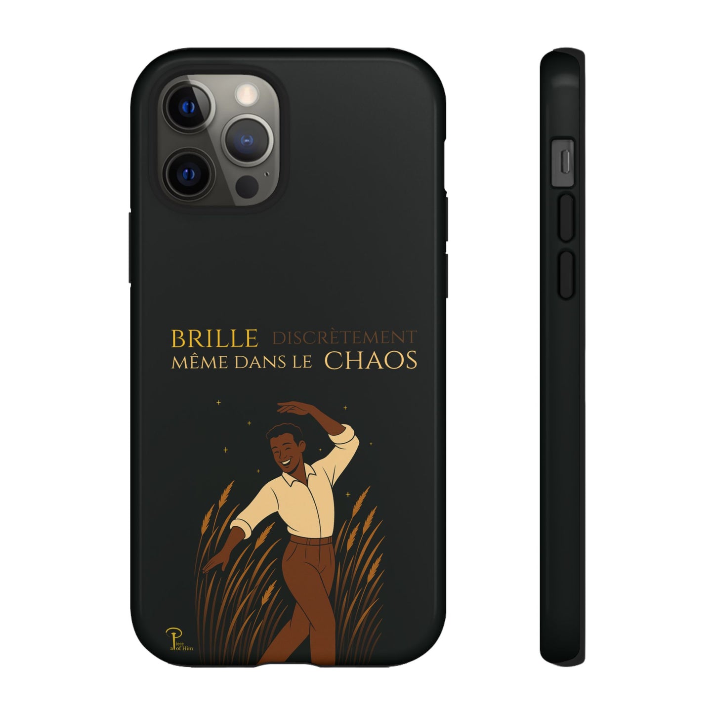 Brille discrètement - Chic Phone Case with a man dancing - black