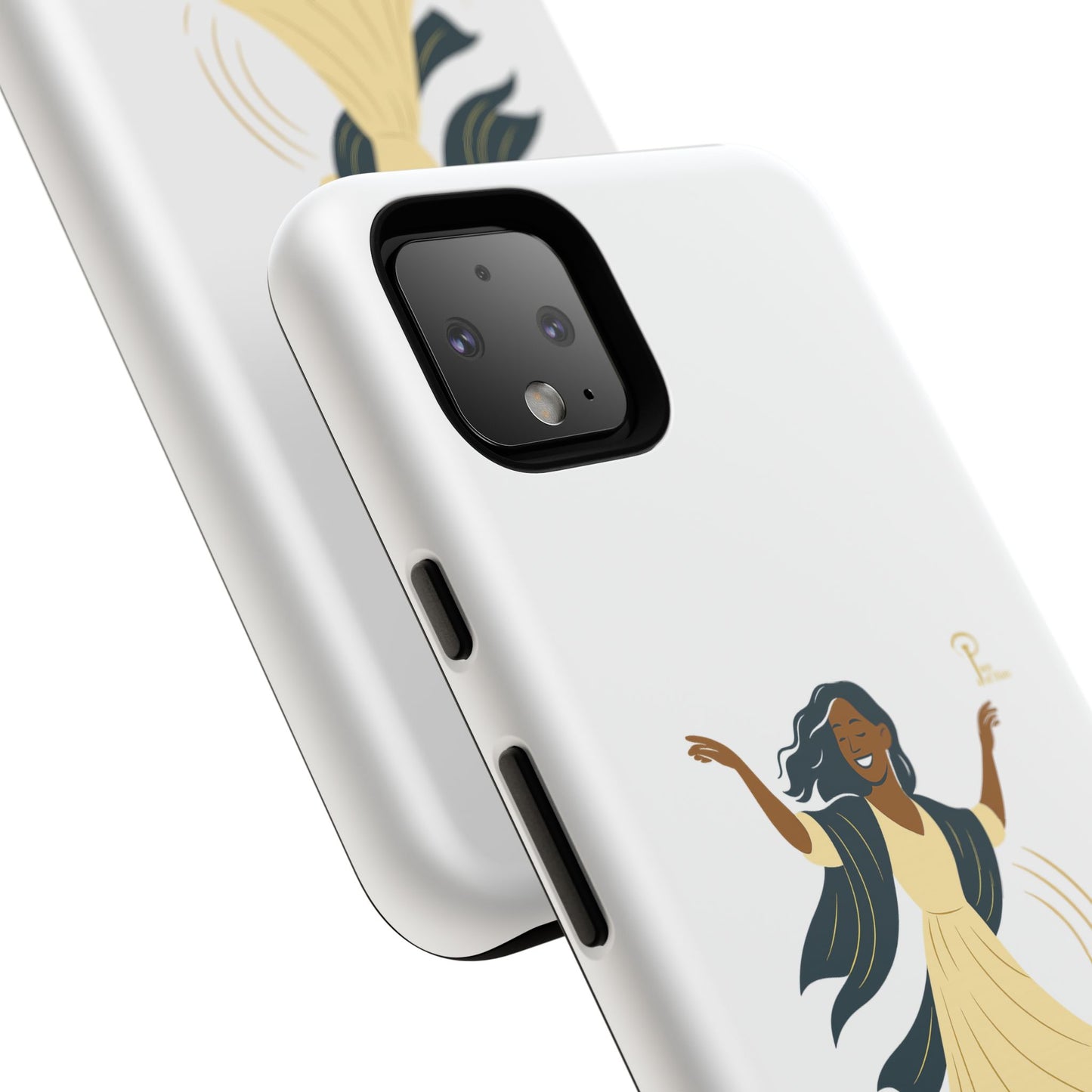 Brille discrètement - Chic Phone Case with a woman dancing - white