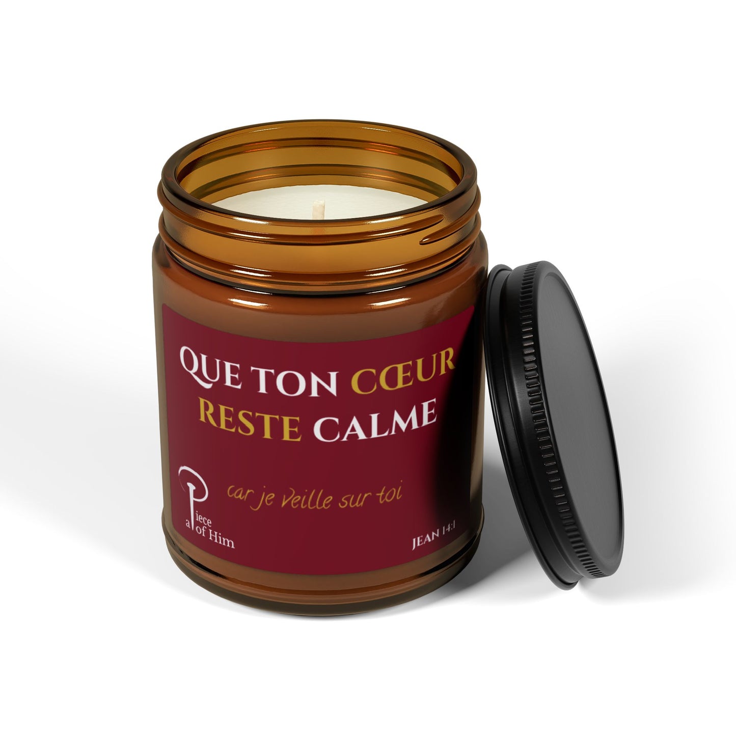 Que ton cœur reste calme - Scented Soy Candle-burgundy