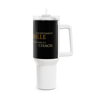 Brille discrètement - 40oz Black tumbler with straw