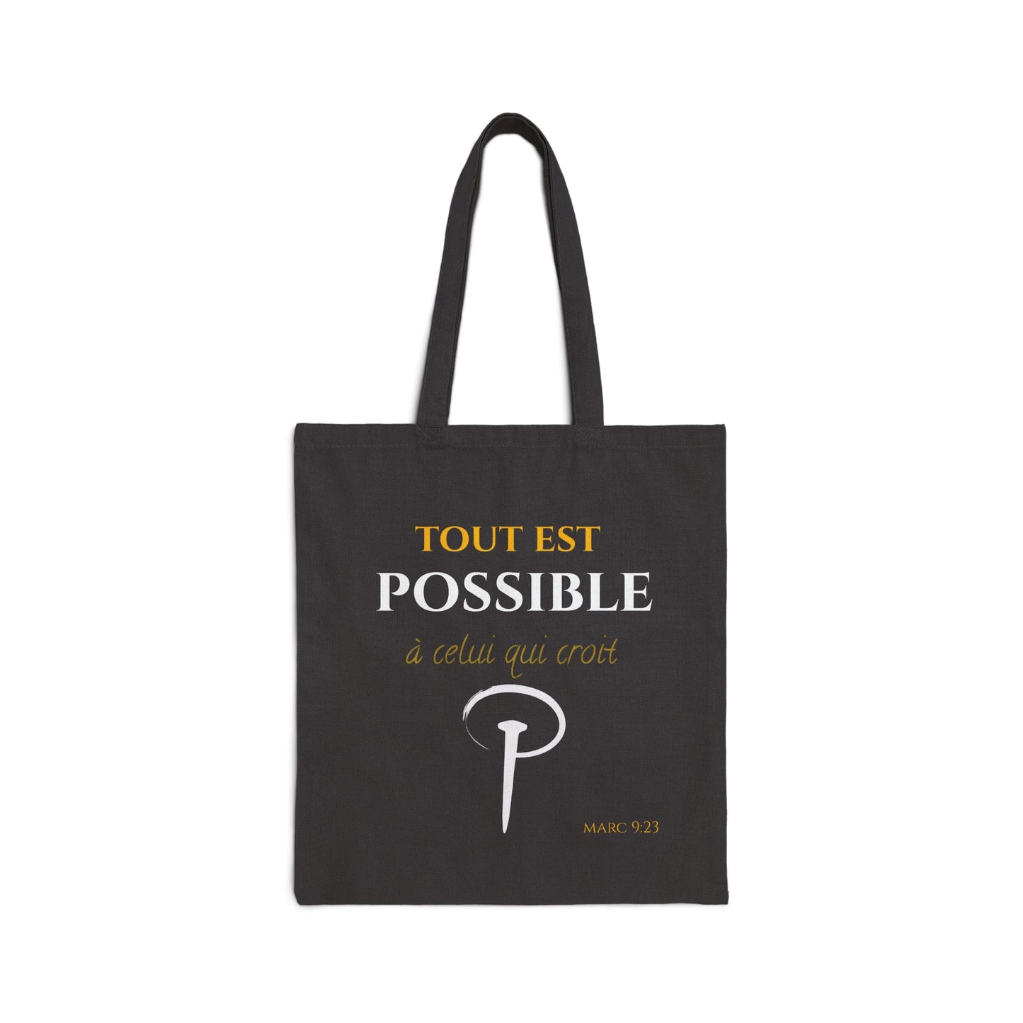 Tout est possible-Cotton Canvas Tote Bag - black