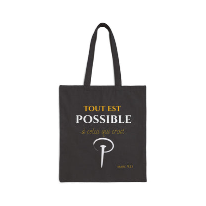 Tout est possible-Cotton Canvas Tote Bag - black