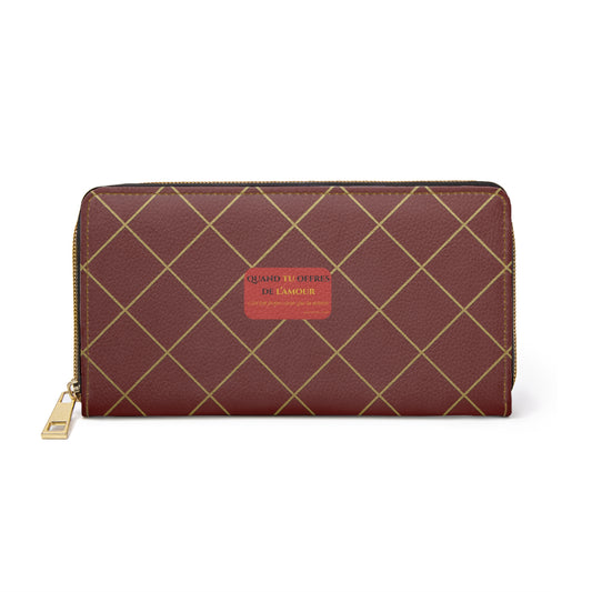 Quand tu offres  de l’amour-Chic Zipper Wallet - burgundy