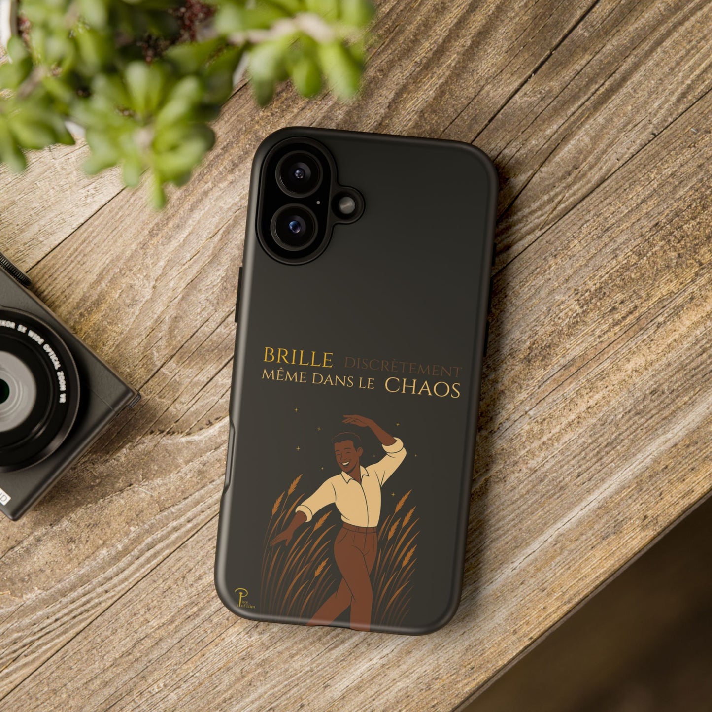 Brille discrètement - Chic Phone Case with a man dancing - black