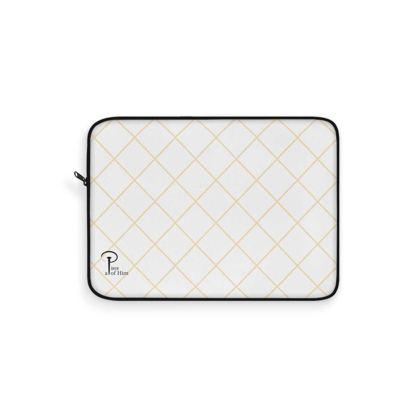 Elegant Black and Gold Laptop Sleeve - white