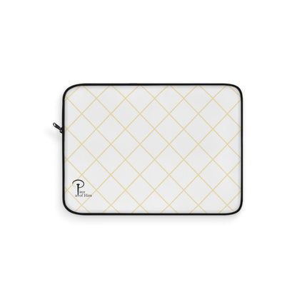 Elegant Black and Gold Laptop Sleeve - white