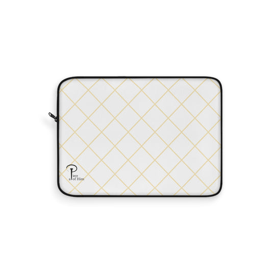 Elegant Black and Gold Laptop Sleeve - white