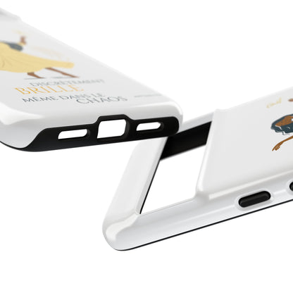 Brille discrètement - Chic Phone Case with a woman dancing - white