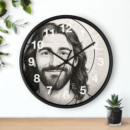 Smiling Jesus Wall Clock - Faithful Decor for Home or Office