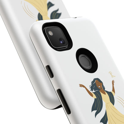 Brille discrètement - Chic Phone Case with a woman dancing - white