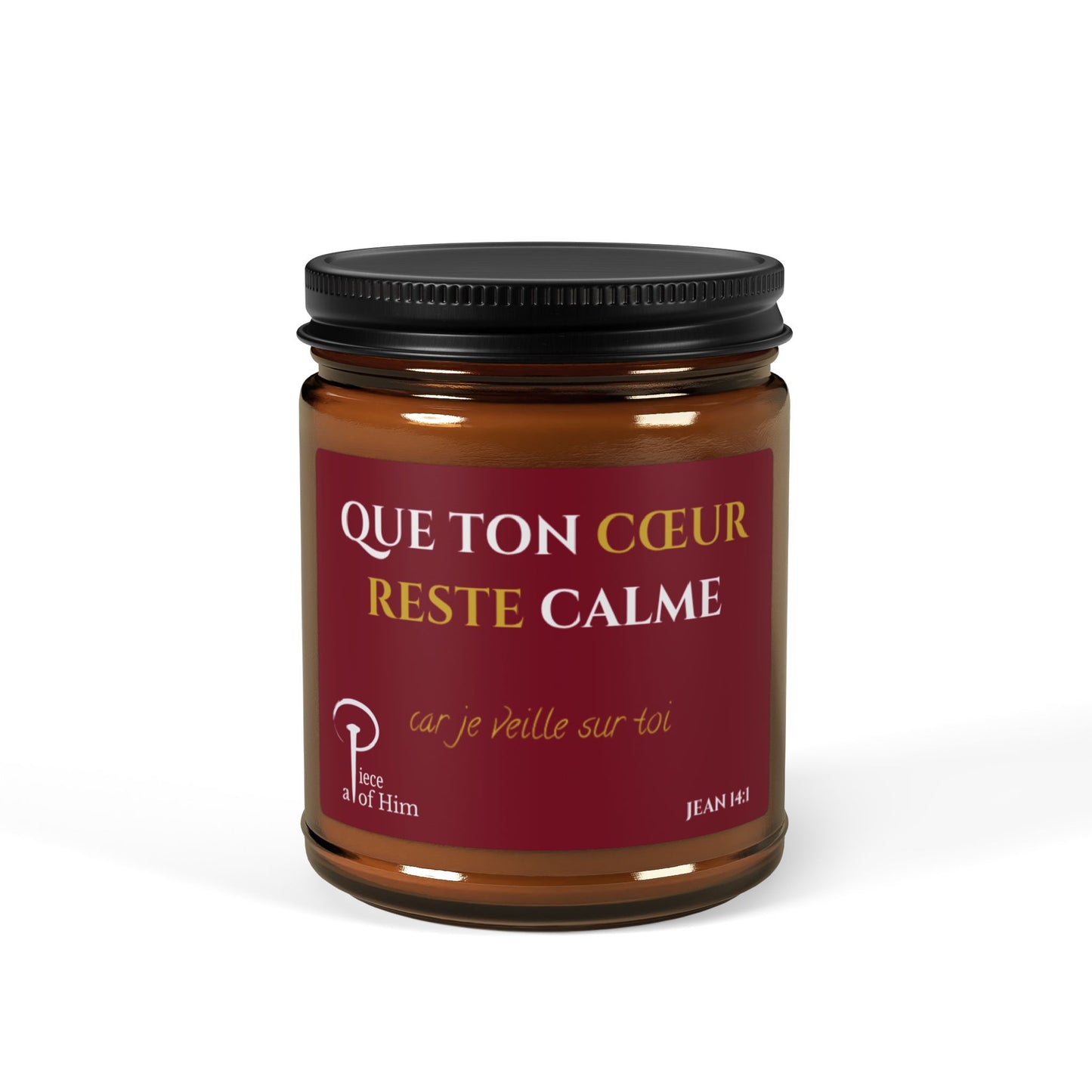 Que ton cœur reste calme - Scented Soy Candle-burgundy