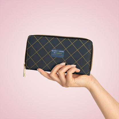 Quand tu offres  de l’amour-Chic Zipper Wallet - blue navy