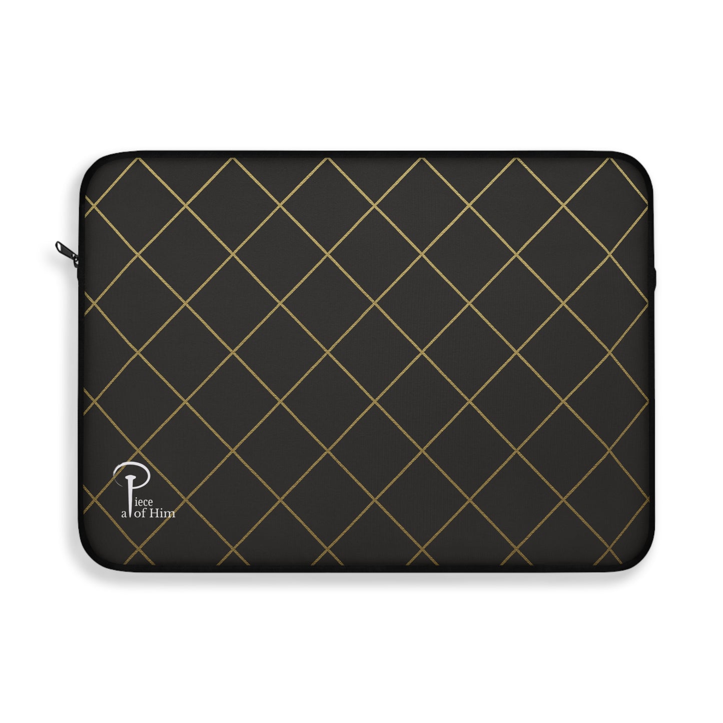 Elegant Black and Gold Laptop Sleeve - black