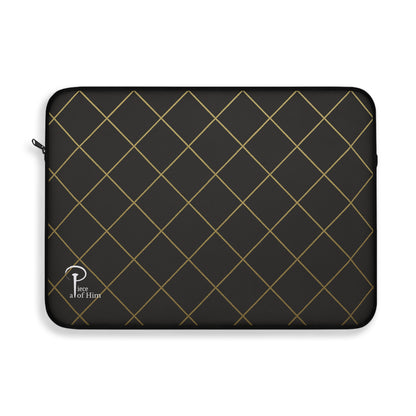 Elegant Black and Gold Laptop Sleeve - black