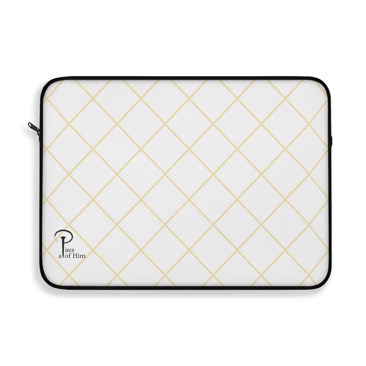 Elegant Black and Gold Laptop Sleeve - white
