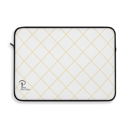 Elegant Black and Gold Laptop Sleeve - white